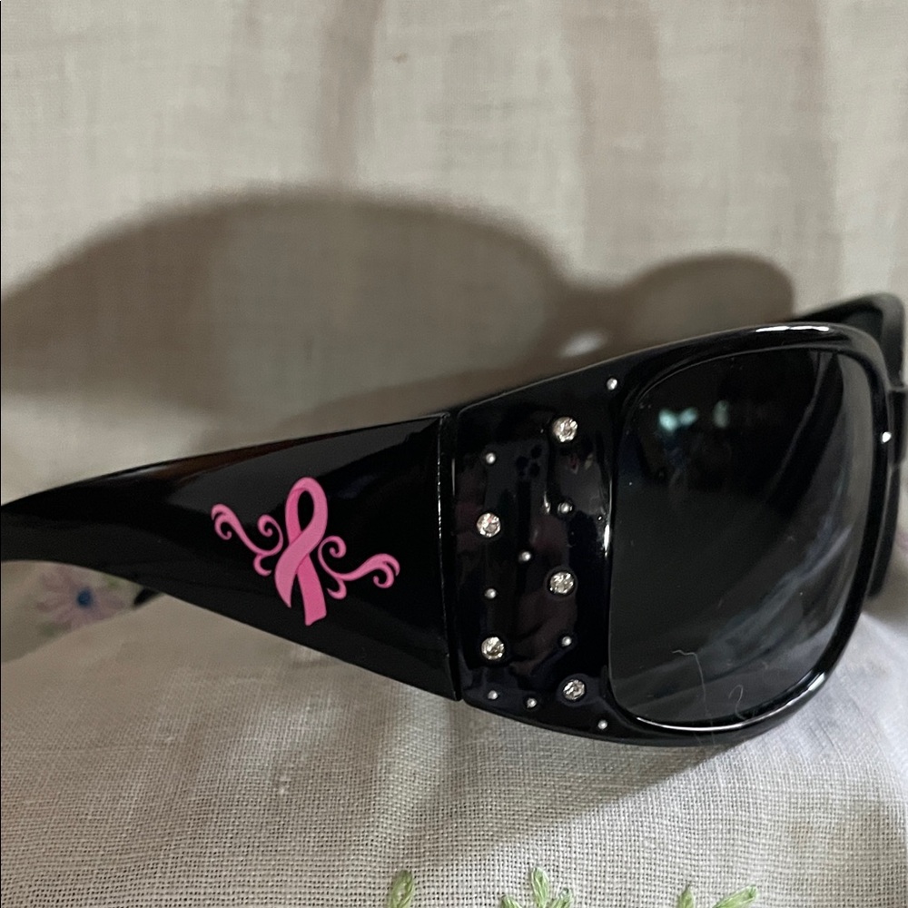 Black and Pink Ribbon Sunglasses